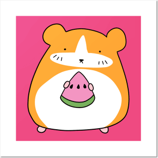 Watermelon Hamster Posters and Art